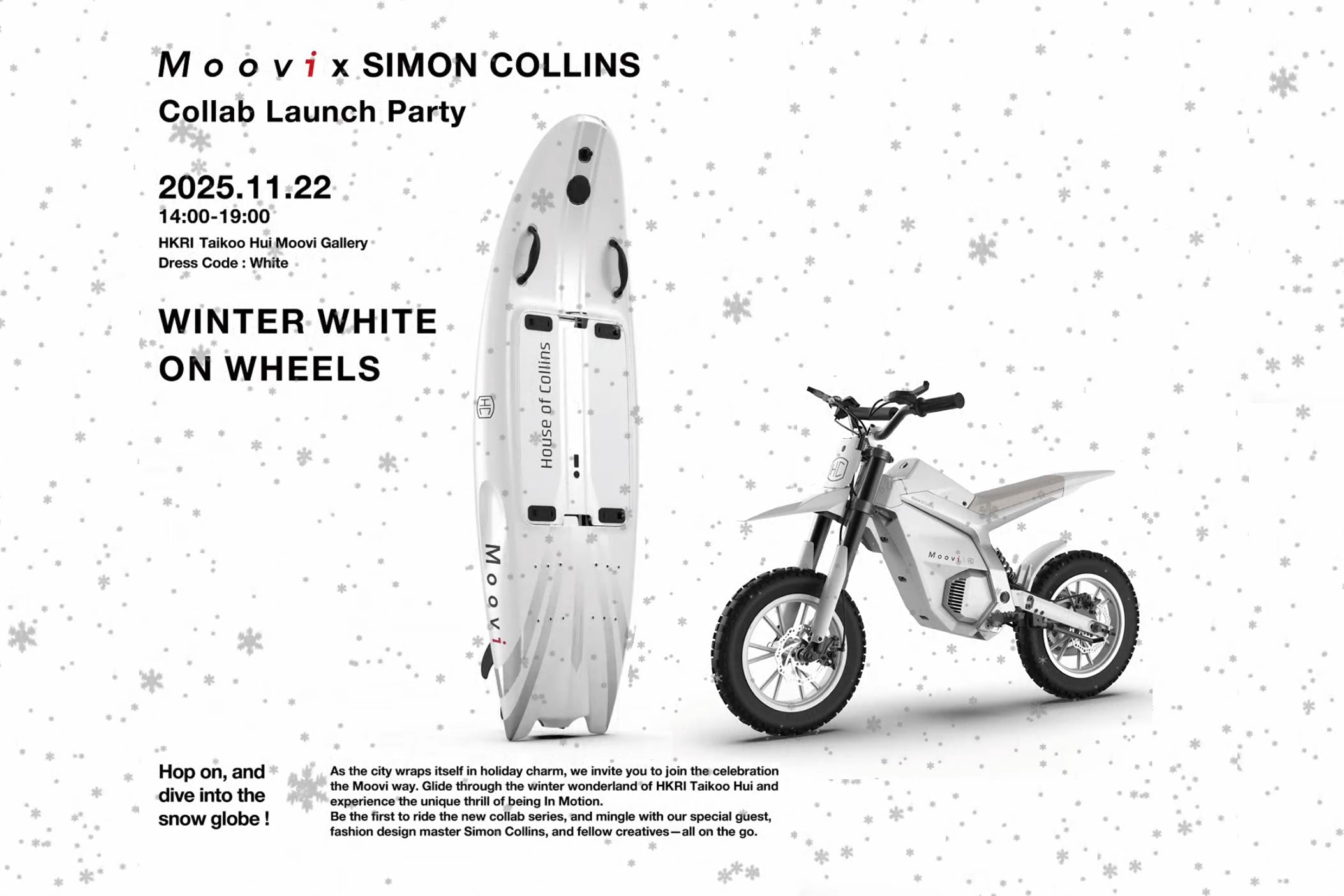 MOOVI × SIMON COLLINS Collab Launch: Winter White on Wheels